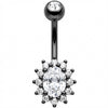 Bauchnabelpiercing Ovaler Kristall Halo Strahlenkranz