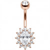 Bauchnabelpiercing Ovaler Kristall Halo Strahlenkranz