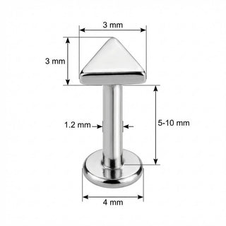 Titanium Labret Geometric Triangle Top Shape Internally Threaded