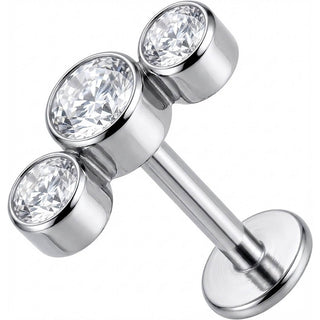 Titan Labret Dreifacher Kristall Bogen Aufsatz Innengewinde