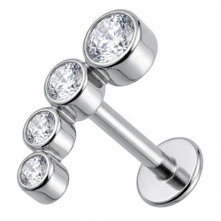 Titan Labret Vier Kristall Bogen Innengewinde