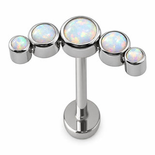 Titanium Labret Curved Five Opal Arc Internally Threaded