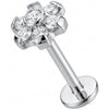 Titan Labret Kristall Blume Cluster Aufsatz Innengewinde