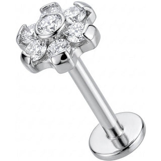 Titan Labret Kristall Blume Cluster Aufsatz Innengewinde