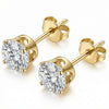Titanium Earring Four Prong Round Clear Stone