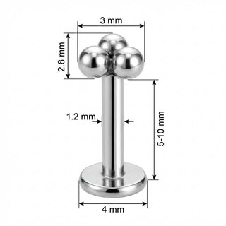 Titan Labret Trinity Kugel Cluster Aufsatz Innengewinde