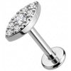 Titan Labret Kristallbesetzte Marquise Form Innengewinde