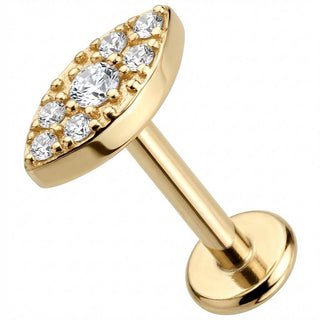 Titan Labret Kristallbesetzte Marquise Form Innengewinde