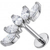 Titan Labret Fünf Marquise Steine Bogen Innengewinde