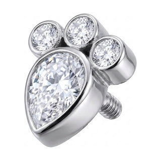 Titanium Top Paw Print Zirconia Internally Threaded
