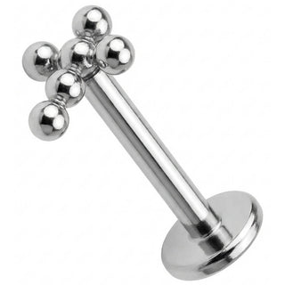 Titan Labret Kreuz aus fünf Kugeln Innengewinde