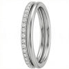 Titanium Ring Double Band Pave Gemstones Clicker