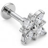 Titan Labret Marquise Kristall Blume Blüte Innengewinde