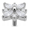 Titanium Top Four Petal Zirconia Flower Internally Threaded