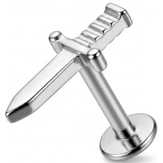 Titan Labret Scharfer Dolch Motiv Aufsatz Innengewinde