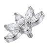 Titanium Top Marquise Lotus Flower Fan Internally Threaded