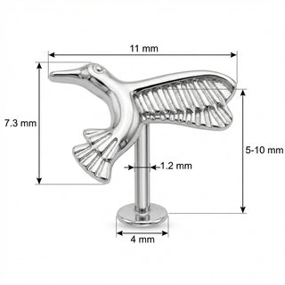 Titan Labret Fliegender Kolibri Vogel Form Innengewinde