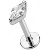 Titan Labret Klarer Rhombus Kristall Innengewinde