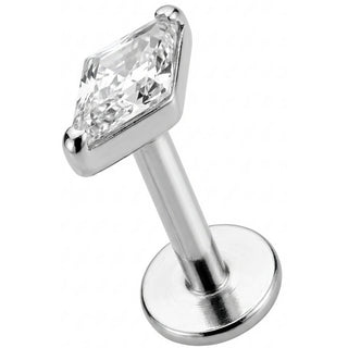 Titan Labret Klarer Rhombus Kristall Innengewinde
