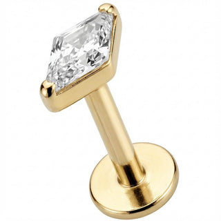 Titan Labret Klarer Rhombus Kristall Innengewinde