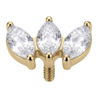 Titanium Top Triple Zircon Fan Internally Threaded