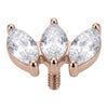 Titanium Top Triple Zircon Fan Internally Threaded