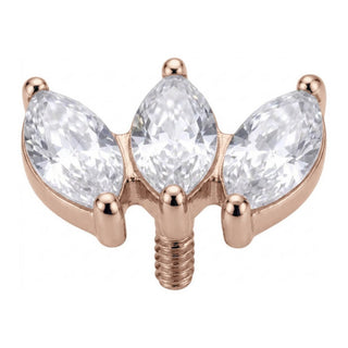 Titanium Top Triple Zircon Fan Internally Threaded