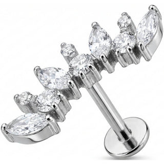 Titan Labret Kristall Bogen Marquise Steine Innengewinde
