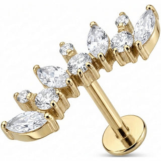 Titan Labret Kristall Bogen Marquise Steine Innengewinde