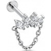 Titan Labret Marquise Bogen mit hängender Kette Innengewinde