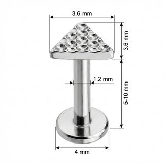 Titan Labret Dreieck mit gehämmerter Struktur Innengewinde