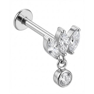 Titan Labret Marquise Fächer Mit Rundem Anhänger Innengewinde