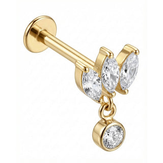 Titan Labret Marquise Fächer Mit Rundem Anhänger Innengewinde