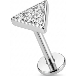 Titan Labret Kristallbesetztes Dreieck Design Innengewinde