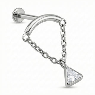Titan Labret Gebogener Stab Ketten Marquise Kristall Innengewinde