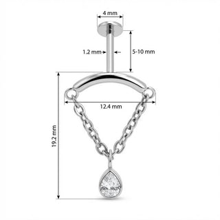 Titan Labret Bogen mit Ketten und Tropfen Innengewinde