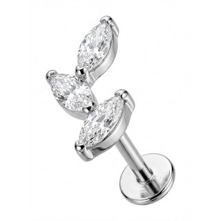 Titan Labret Dreifache Marquise Kristall Ranke Innengewinde