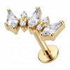 Titan Labret Drei Rauten Kristall Cluster Innengewinde