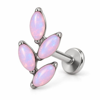 Titanium Labret Marquise Leaf Branch Internally Threaded