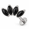 Titanium Labret Four Marquise Zirconia Fan Internally Threaded