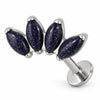 Titanium Labret Four Marquise Zirconia Fan Internally Threaded