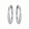 Titanium Earring Crystal Paved Hoop