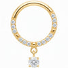 Titanium Ring Crystal Pave Solitaire Charm Clicker