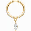 Titanium Ring Marquise Drop Gemstone Row Clicker