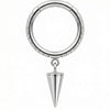 Titanium Ring Dangling Spike Paved Hoop Clicker