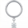 Titanium Ring Pave With Dangling Crystal Clicker