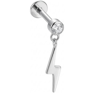 Titan Labret Blitz Anhänger mit Kristall Top Innengewinde