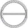 Titanium Nipple Piercing Paved Crystal Circle