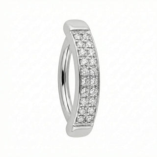 Titanium Belly Button Piercing Double Row Crystal Band