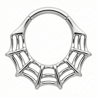 Titanium Ring Gothic Spider Web Clicker